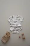 MİNİ ŞANTİYE DESENLİ ORGANİK BEBEK ZIBIN
